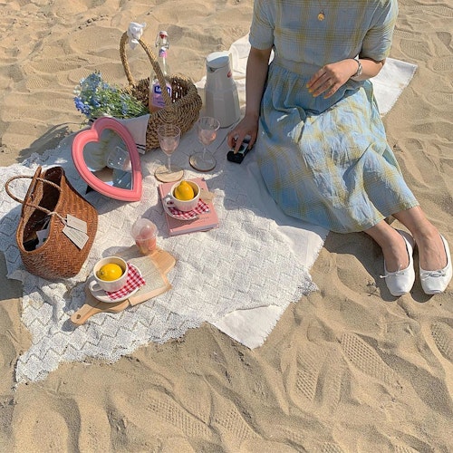 夏のピクニックコーデ