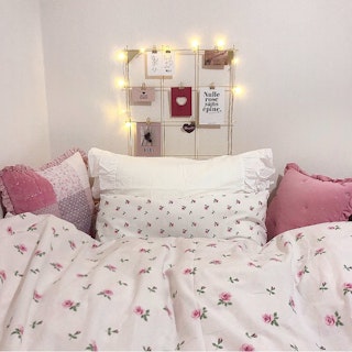 IKEA花柄ベッドカバー